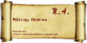 Mátray Andrea névjegykártya